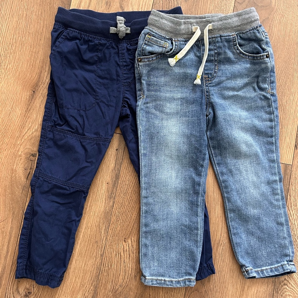 Bundle (2) 2T Boys Blue and Denim Pants Set